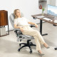 Executive Office Chair with Massage and Heat, High Back PU Leather Massage Office Chair with Adjustable Height, Light Grey