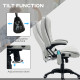 Executive Office Chair with Massage and Heat, High Back PU Leather Massage Office Chair with Adjustable Height, Light Grey