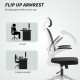 Executive Office Chair, Ergonomic Mesh High Back Desk Chair with Flip-up Armrest, Rotatable Headrest, Adjustable Lumbar Support,