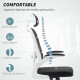 Executive Office Chair, Ergonomic Mesh High Back Desk Chair with Flip-up Armrest, Rotatable Headrest, Adjustable Lumbar Support,