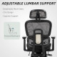 Executive Office Chair, Ergonomic Mesh High Back Desk Chair with Lumbar Support, Reclining Function, Swivel Computer Chair with 