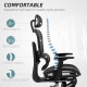 Executive Office Chair, Ergonomic Mesh High Back Desk Chair with Lumbar Support, Reclining Function, Swivel Computer Chair with 