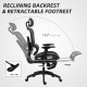 Executive Office Chair, Ergonomic Mesh High Back Desk Chair with Lumbar Support, Reclining Function, Swivel Computer Chair with 