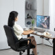 Executive Office Chair, Faux Leather Desk Chair with Height Adjustable, Swivel Wheels and Tilt Function, Computer Chair for Home