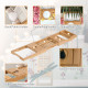 Extendable Bamboo Bathtub Shelf Rack Bath Caddy Tray Bathroom Storage