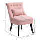 Fabric Single Sofa Dining Chair Tub Chair Upholstered W/ Pillow Solid Wood Leg Home Living Room Furniture Pink