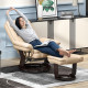 Faux Leather Extra-Padded Reclining Chair &amp; Footstool Beige