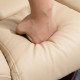 Faux Leather Extra-Padded Reclining Chair &amp; Footstool Beige