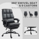 Faux Leather Reclining Office Chair, with Footrest - Black