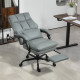 Faux Leather Reclining Office Chair, with Footrest - Grey
