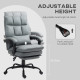 Faux Leather Reclining Office Chair, with Footrest - Grey
