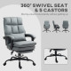 Faux Leather Reclining Office Chair, with Footrest - Grey