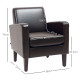 Faux Leather Simple Armchair - Brown