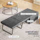 Folding Bed with Linen Sponge Mattress and Dust Cover, Foldable Guest Bed Compact Single Bed with Metal Frame, 69 x 181.5 cm, Gr