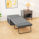 Folding Bed with Linen Sponge Mattress and Dust Cover, Foldable Guest Bed Compact Single Bed with Metal Frame, 69 x 181.5 cm, Gr