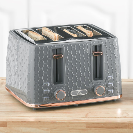 Four-Slice Honeycomb Toaster - Grey