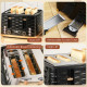 Four-Slice Rippled Toaster - Black