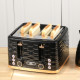Four-Slice Rippled Toaster - Black