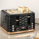 Four-Slice Rippled Toaster - Black