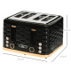 Four-Slice Rippled Toaster - Black
