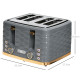 Four-Slice Rippled Toaster - Grey