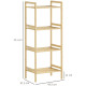 Four-Tier Bamboo Adjustable Shelf Storage Unit