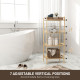 Four-Tier Bamboo Adjustable Shelf Storage Unit