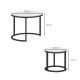 Glass Coffee Table Set of 2, Round Nest of Tables with Marble-Effect Tempered Glass Tabletop and Steel Frame, Modern Side Tables