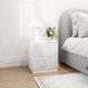 High Gloss Bedside Table - White