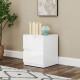 High Gloss Bedside Table - White