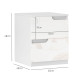 High Gloss Bedside Table - White
