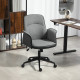 Home Office Chair, Upholstered Linen Desk Chair with Adjustable Height and Tilt Function, Swivel Chair for Home Office and Study