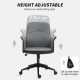 Home Office Chair, Upholstered Linen Desk Chair with Adjustable Height and Tilt Function, Swivel Chair for Home Office and Study