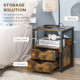 Industrial Side Table Set of 2, Sofa Table with Drawer, Bedside Cabinet with Storage Shelf, Slim Nightstand for Living Room, Bed