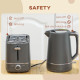 Kettle and Toaster Set, 1.7L 3000W Fast Boil Kettle &amp; 2 Slice Toaster Kitchen Set with 6 Level Browning Controls, Defrost, Rehea