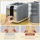 Kettle and Toaster Set, 1.7L 3000W Fast Boil Kettle &amp; 2 Slice Toaster Kitchen Set with 7 Level Browning Controls, Defrost, Rehea