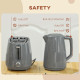Kettle and Toaster Set, 1.7L 3000W Fast Boil Kettle &amp; 2 Slice Toaster Kitchen Set with 7 Level Browning Controls, Defrost, Rehea