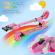 Kids Scooter, with Lights, Music, Adjustable Height, Foldable Frame, for Ages 3-7 Years - Pink