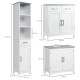 kleankin Bathroom Furniture Set with Adjustable Shelves, Tall Bathroom Storage Cabinet with Open Shelves, Bathroom Floor Cabinet