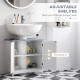 kleankin Bathroom Furniture Set with Adjustable Shelves, Tall Bathroom Storage Cabinet with Open Shelves, Bathroom Floor Cabinet
