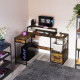 Industrial &#039;L&#039; Shaped Multi-Work Desk - Brown