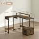 Industrial &#039;L&#039; Shaped Multi-Work Desk - Brown