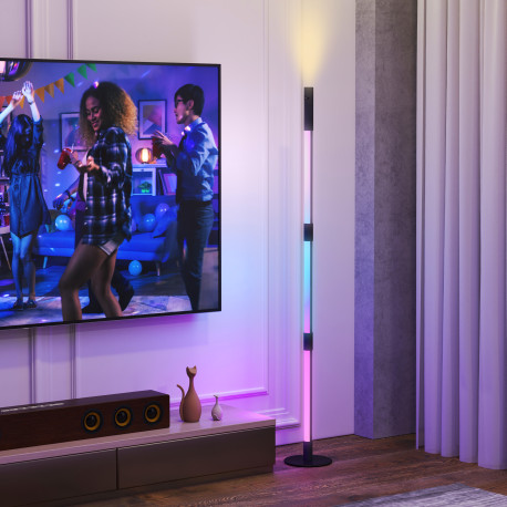 LED Floor Lamp with Reading Light, 360° RGB Detachable Corner Floor Lamp with App & Remote Control, Standing Lamp with Music Syn