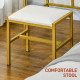 LED Light Dressing Table, with Stool - White
