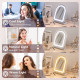 LED Vanity Mirror with Lights, 33 x 44.5cm Lighted Makeup Mirror with 3 Colour, 360° Rotation, Touch Screen, for Bedroom and Dre