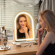 LED Vanity Mirror with Lights, 43 x 59cm Lighted Makeup Mirror with 3 Colour, 360° Rotation, Touch Screen, for Bedroom and Dress