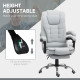 Linen-Look Adjustable Office Chair - Light Grey