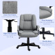 Linen-Look Padded Office Chair - Grey