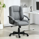 Linen-Look Padded Office Chair - Grey