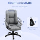 Linen-Look Padded Office Chair - Grey